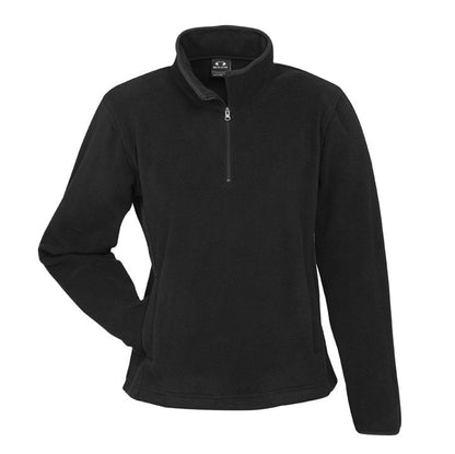 Biz Collection F10520 Ladies Trinity Fleece 1/2 Zip Black Pullover - Front view 