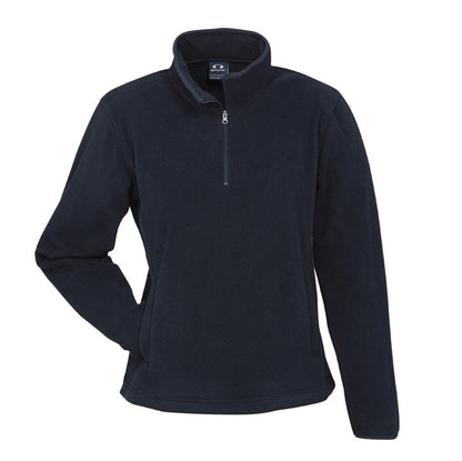 Biz Collection F10520 Ladies Trinity Fleece 1/2 Zip Navy Pullover - Front view 