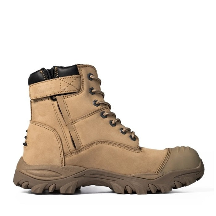 Munka FU1948CT Zebu Zip Unisex Safety Boots - Stone - Side View