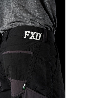 FXD LS-1 Lightweight Stretch Work Shorts mens black side close up view