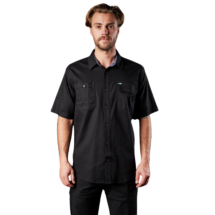 Mens FXD SSH-1 Short Sleeve Work Shirt - Black - Lifestyle Front View