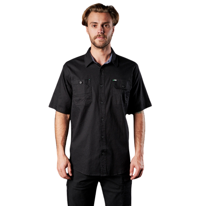 Mens FXD SSH-1 Short Sleeve Work Shirt - Black - Lifestyle Front View
