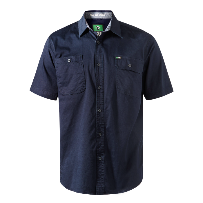 Mens FXD SSH-1 Short Sleeve Work Shirt - Navy - Front View
