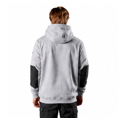 Mens grey winter FXD WF-1 Work Fleece Hoodie back view