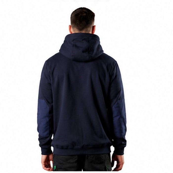 Mens navy worksite FXD WF-1 Work Fleece Hoodie rear view
