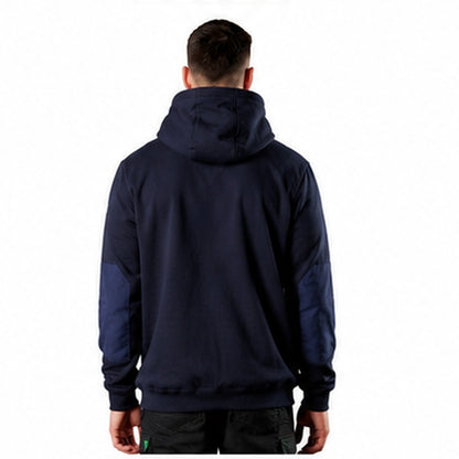 Mens navy worksite FXD WF-1 Work Fleece Hoodie rear view