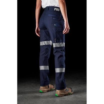 FXD WP-3WT Womens Stretch Taped Work cargo Pants, navy, rear angle view
