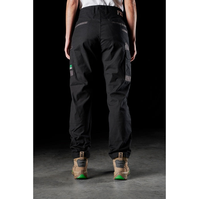 FXD WP-3W Womens Stretch Work cargo Pants, black rear view
