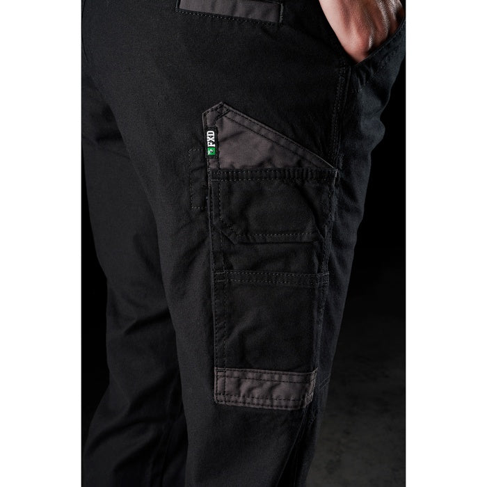 FXD WP-3W Womens Stretch Work cargo Pants, black side pocket view