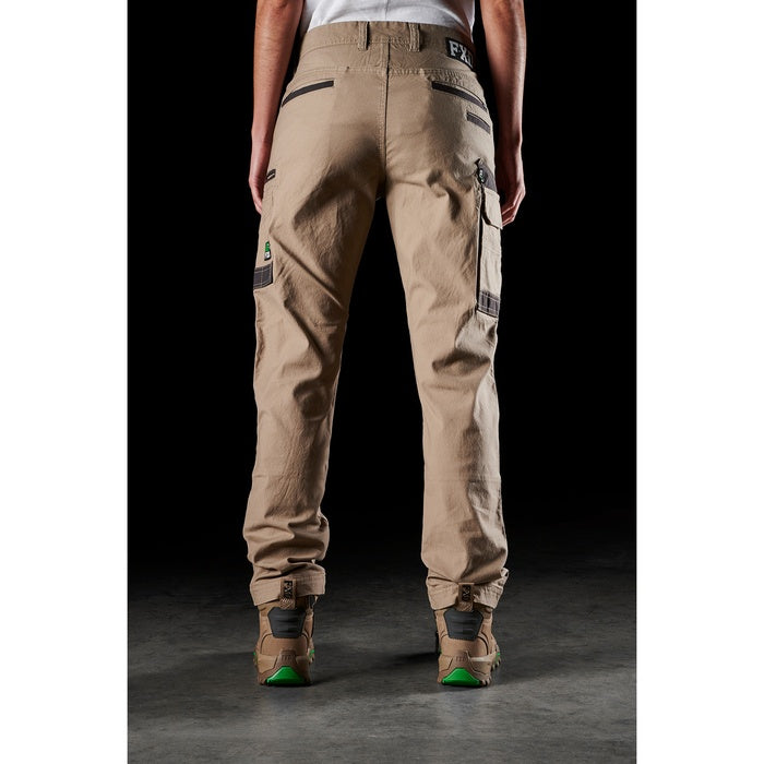 FXD WP-3W Womens Stretch Work cargo Pants rear view, ladies strong durable fabric, flattering everyday work pants