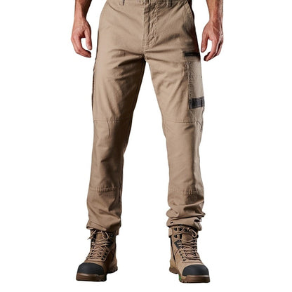 Mens khaki cargo pants with utilities pocket FXD WP-3 Stretch Work Pant, front view