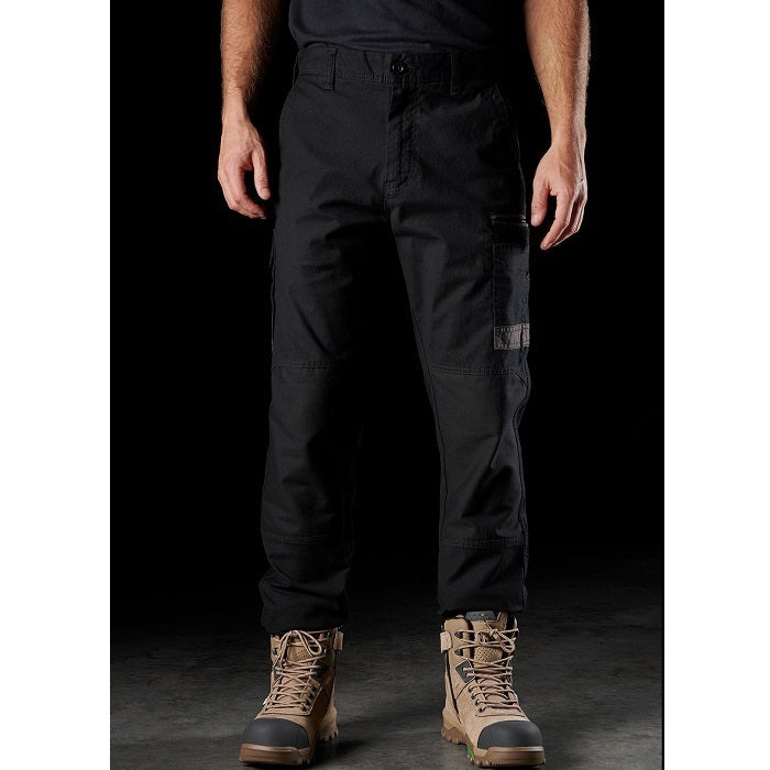 Mens Black tactical cargo pants FXD WP-3 Stretch Work Pant, front view