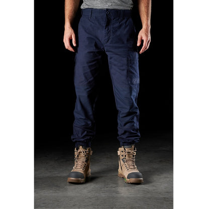 Mens FXD WP-4 Stretch Cuffed Work cargo Pants - Navy - Lifestyle Front View