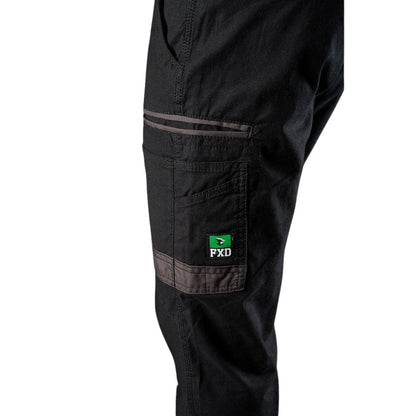 Mens FXD WP-4 Stretch Cuffed Work Pant - Black - Detail View, utility pockets