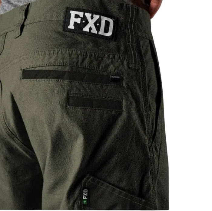 Mens FXD WP-4 Stretch Cuffed Work cargo Pants - Green - Detail View