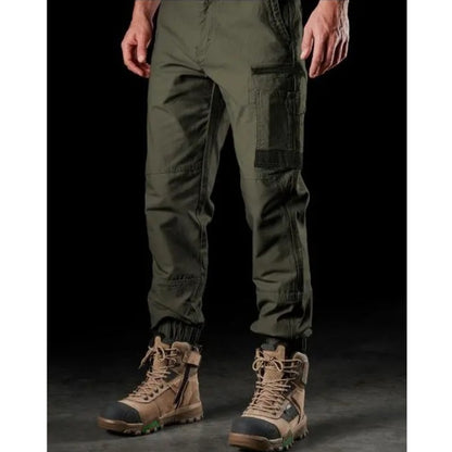 Mens FXD WP-4 Stretch Cuffed Work cargo Pant s- Green - Lifestyle Front View