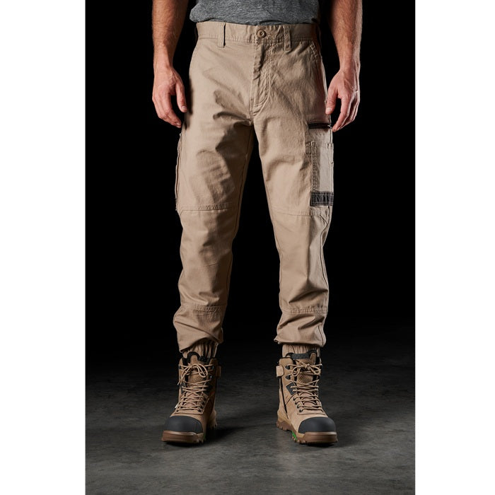 Mens FXD WP-4 Stretch Cuffed Work Pant - Khaki - Lifestyle Front View