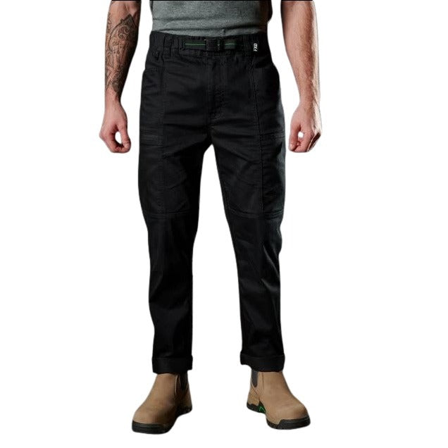 FXD WP-6 Elastic Waist Work Pants - Black - Lifestyle Front View