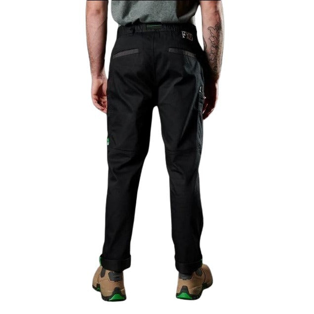 FXD WP-6 Elastic Waist Work Pants - Black - Lifestyle Back View