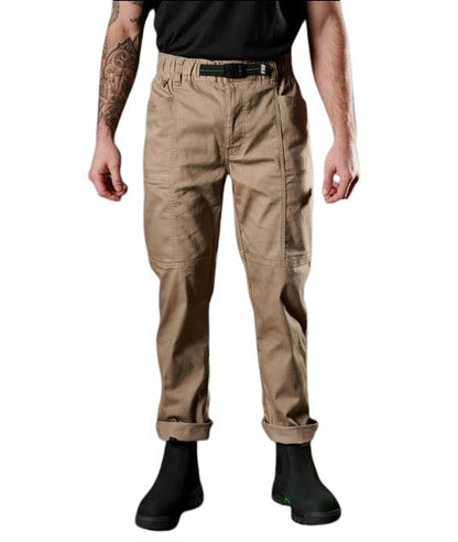 FXD WP-6 Elastic Waist Work Pants - Khaki - Lifestyle Front View