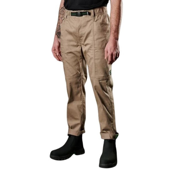 FXD WP-6 Elastic Waist Work Pants - Khaki - Lifestyle Angled View