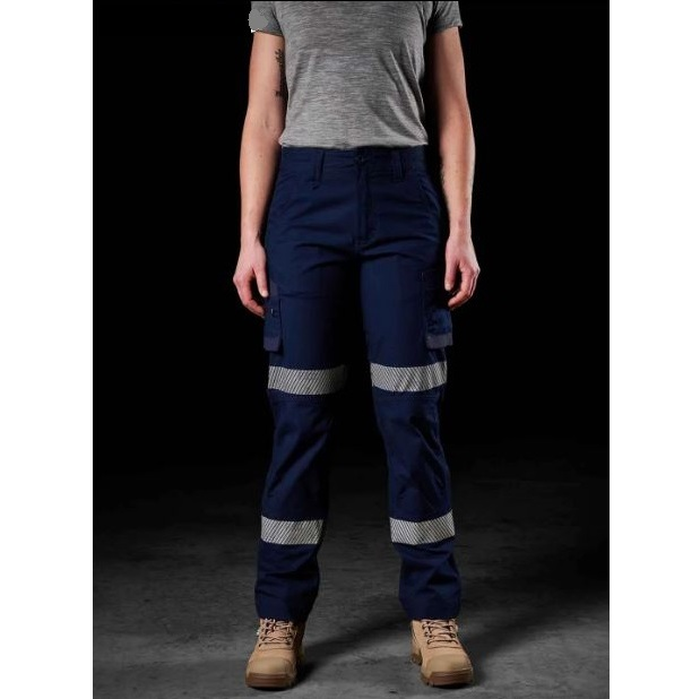 Navy blue FXD WP-7WT Womens Taped Stretch Ripstop Work Pants Front full view