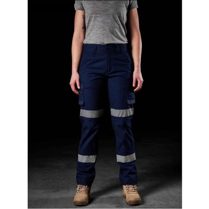 Navy blue FXD WP-7WT Womens Taped Stretch Ripstop Work Pants Front full view