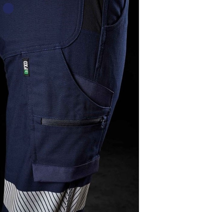Navy blue pocket close up view FXD WP-8WT Womens Taped Stretch Ripstop Work Pants