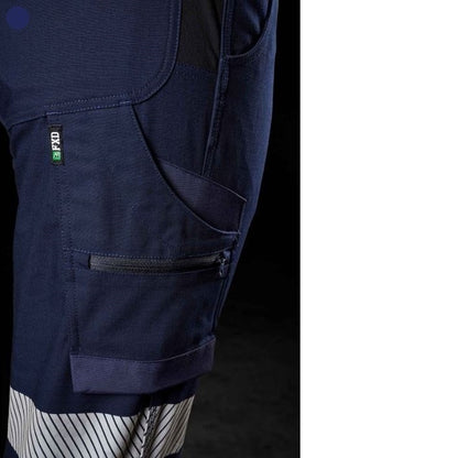 Navy blue pocket close up view FXD WP-8WT Womens Taped Stretch Ripstop Work Pants