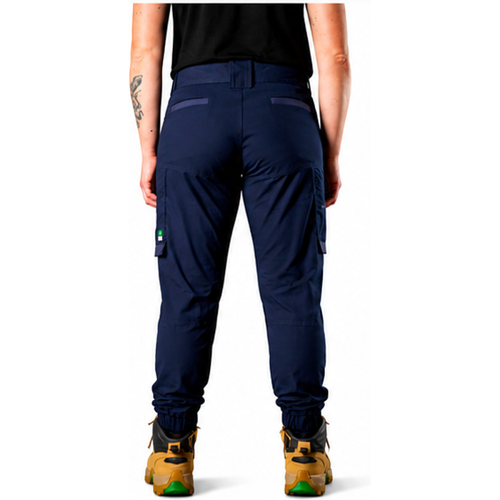 womens navy back view side and rear pockets FXD WP-8W Womens Stretch Ripstop Work Pants