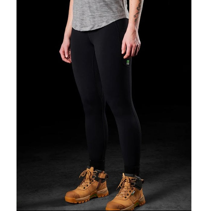 FXD WP-9W Womens 4 Way Stretch Work Leggings - Black - Lifestyle Angled View