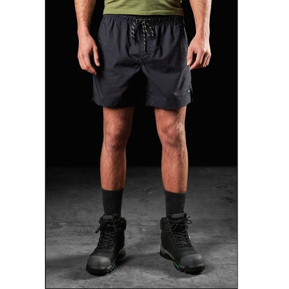 Mens black tradie  FXD WS-4 Elastic Work Short front view