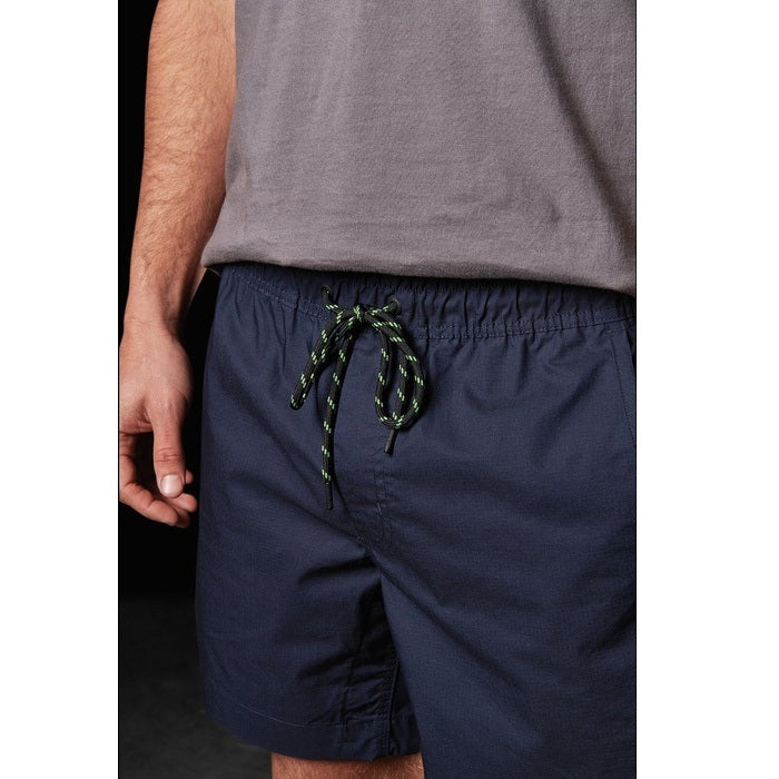Mens navy drawstring close up view FXD WS-4 Elastic Work Short