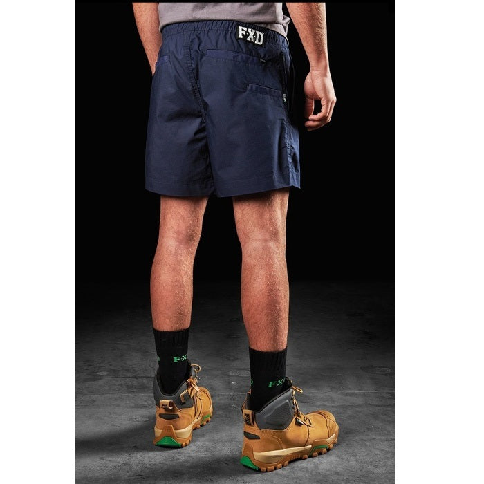 Mens dark blue FXD WS-4 Elastic Work Short rear angle view