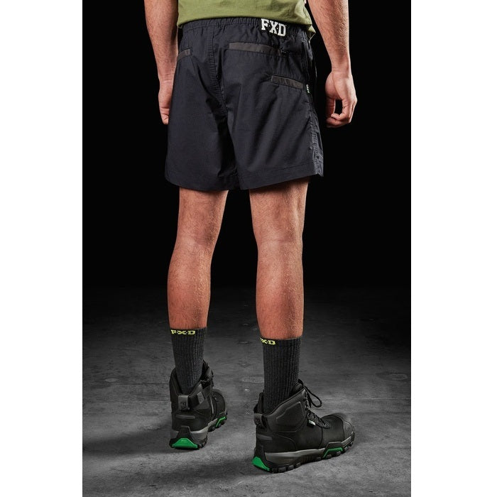 Mens Black workshorts rear view FXD WS-4 Elastic Work Short