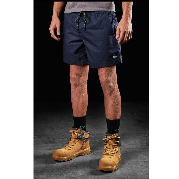 Mens navy blue front angle view FXD WS-4 Elastic Work Short