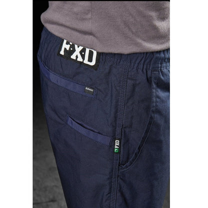 Mens navy blue FXD WS-4 Elastic Work Short side zoom view