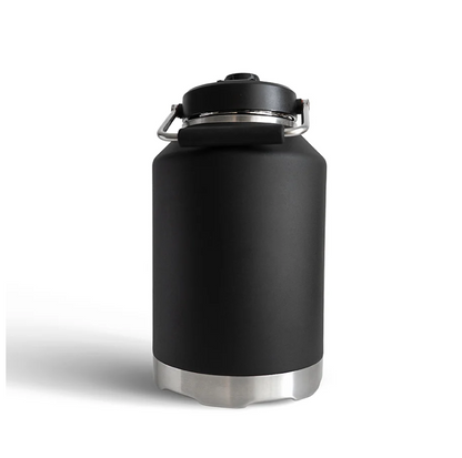 Dark hour black all day cooling stainless steel trades or weekend water bottle  wide spout dual function lid. Fridgy 5.5L Megamate