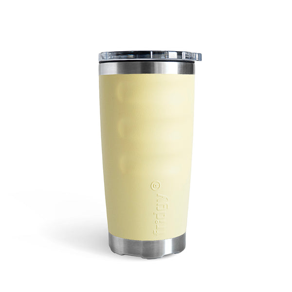 Lemon yellow stylish xl capacity insulated everyday drinking cup Fridgy FRI600 600ML Tumbler