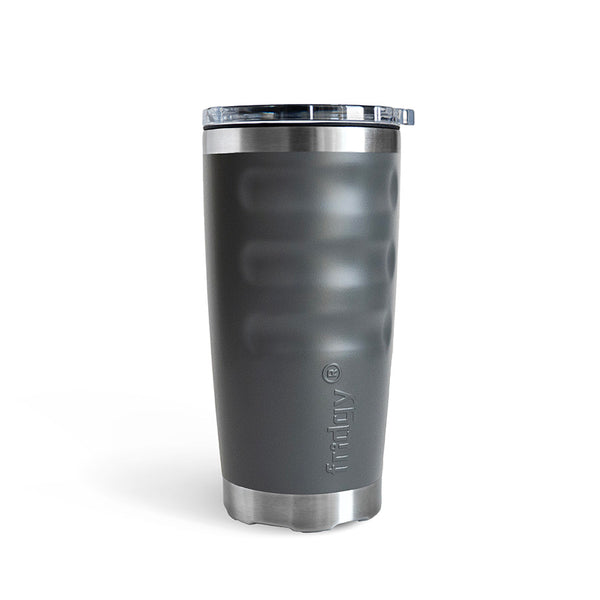 Dark Grey charcoal double wall insulated drinking cup Fridgy FRI600 600ML Tumbler