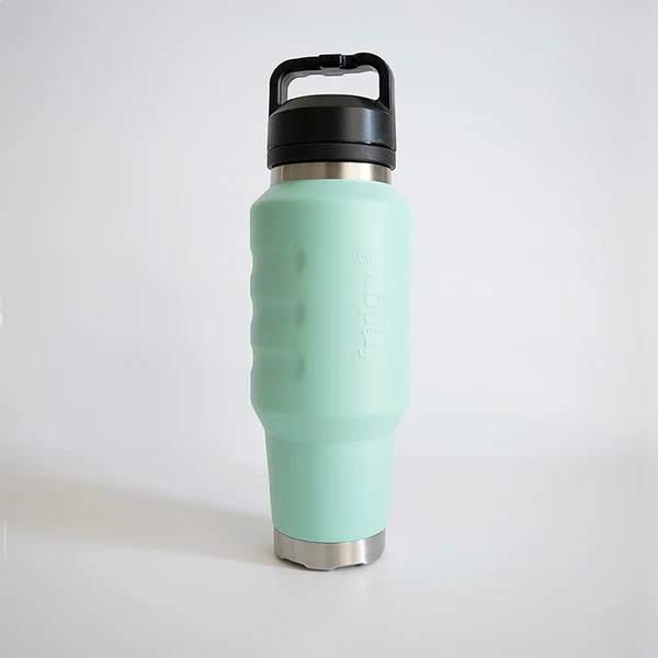 A mint green insulated water bottle large capacity temperature regulated Fridgy FRI1000CRUISE 1L Cruise Range With Guzzler Lid