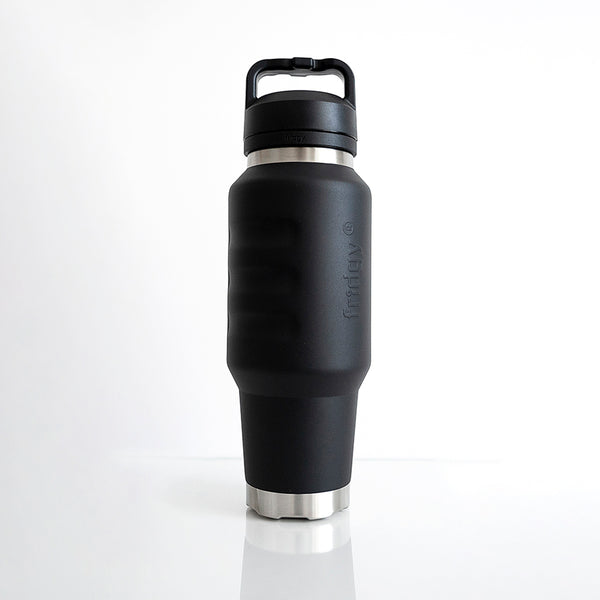 Dark Black hour coloured, triple insulated heat retention, tough non scratch finish drink bottle Fridgy FRI1000CRUISE 1L Cruise Range With Guzzler Lid