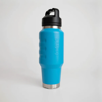 Bright Lazer blue coloured Full litre capacity, extra grip metal insulated drink bottle, Fridgy FRI1000CRUISE 1L Cruise Range With Guzzler Lid
