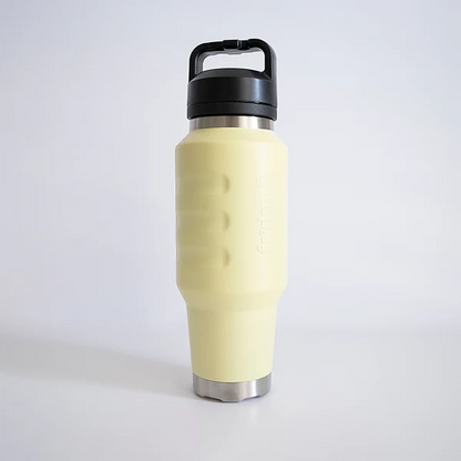 Lemon Spritz coloured powder coated strong grip large capacity drink bottle Fridgy FRI1000CRUISE 1L Cruise Range With Guzzler Lid