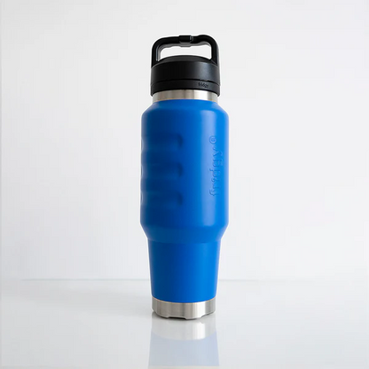 Bright Regal royal blue coloured Moulded grip Triple-wall vacuum insulation Fridgy FRI1000CRUISE 1L Cruise Range With Guzzler Lid drink bottle