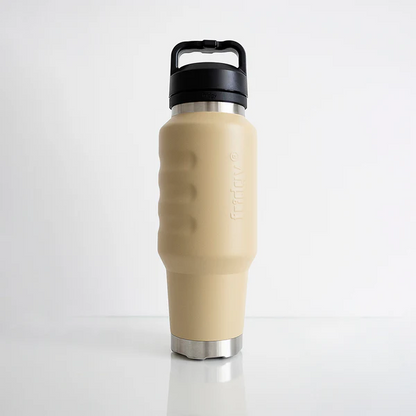 Premium sandy beige scratchproof 24 hours icy cold stainless steel insulated drink bottle Fridgy FRI1000CRUISE 1L Cruise Range With Guzzler Lid