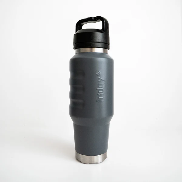 Storm Grey charcoal silver premium xl capacity insulated cooling drink bottle Fridgy FRI1000CRUISE 1L Cruise Range With Guzzler Lid