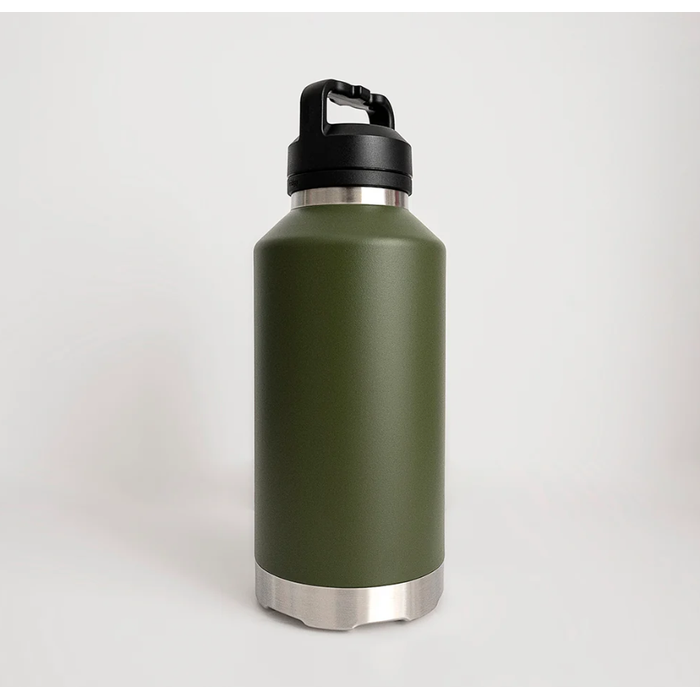 Commando olive green temperature regulated metal drink bottle extra large capacity Fridgy FRI1920 1920ML All Dayer Sipper