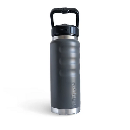 Stormy charcoal grey modern no slip stainless steel insulated Fridgy FRI780 780ML Grip drink Bottle With Sipper Lid