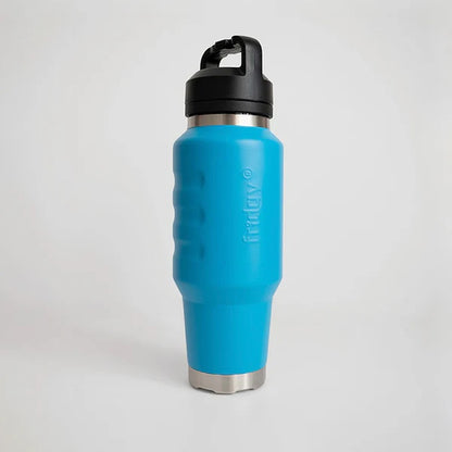 Bright Lazer blue coloured Full litre capacity, extra grip metal insulated drink bottle, Fridgy FRI1000CRUISE 1L Cruise Range With Guzzler Lid